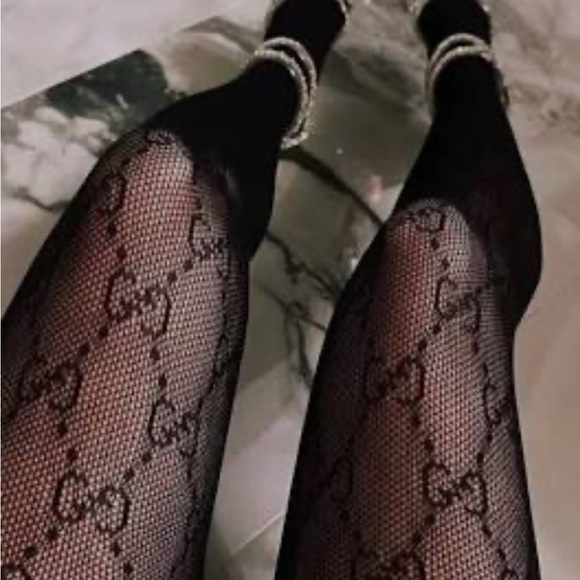 None Accessories - G Black Patterned Tights